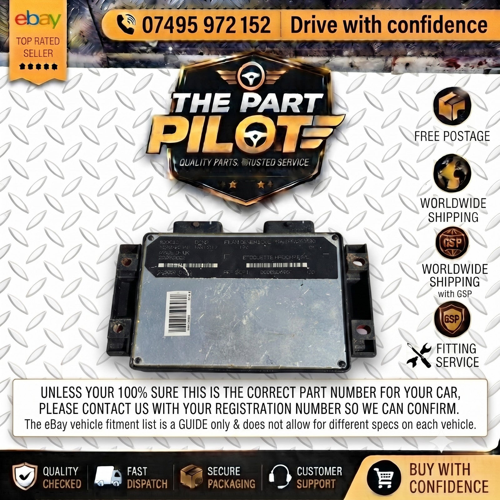 CITROEN BERLINGO PEUGEOT PARTNER 2002-2008 DIESEL ENGINE ECU 80964C R04080035B