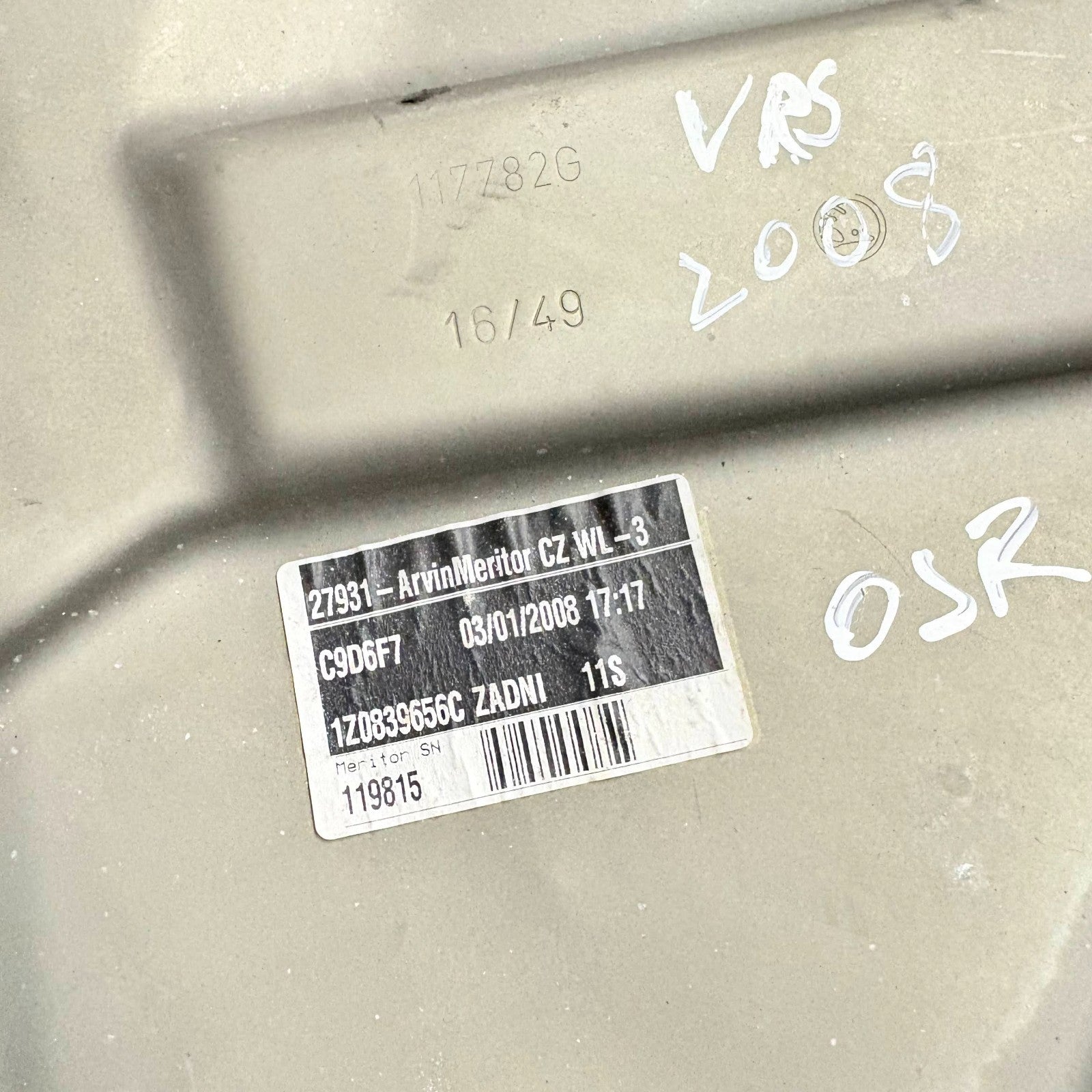SKODA OCTAVIA VRS 2005-2012 DRIVER SIDE REAR WINDOW REGULATOR SHELL 1Z0839656C