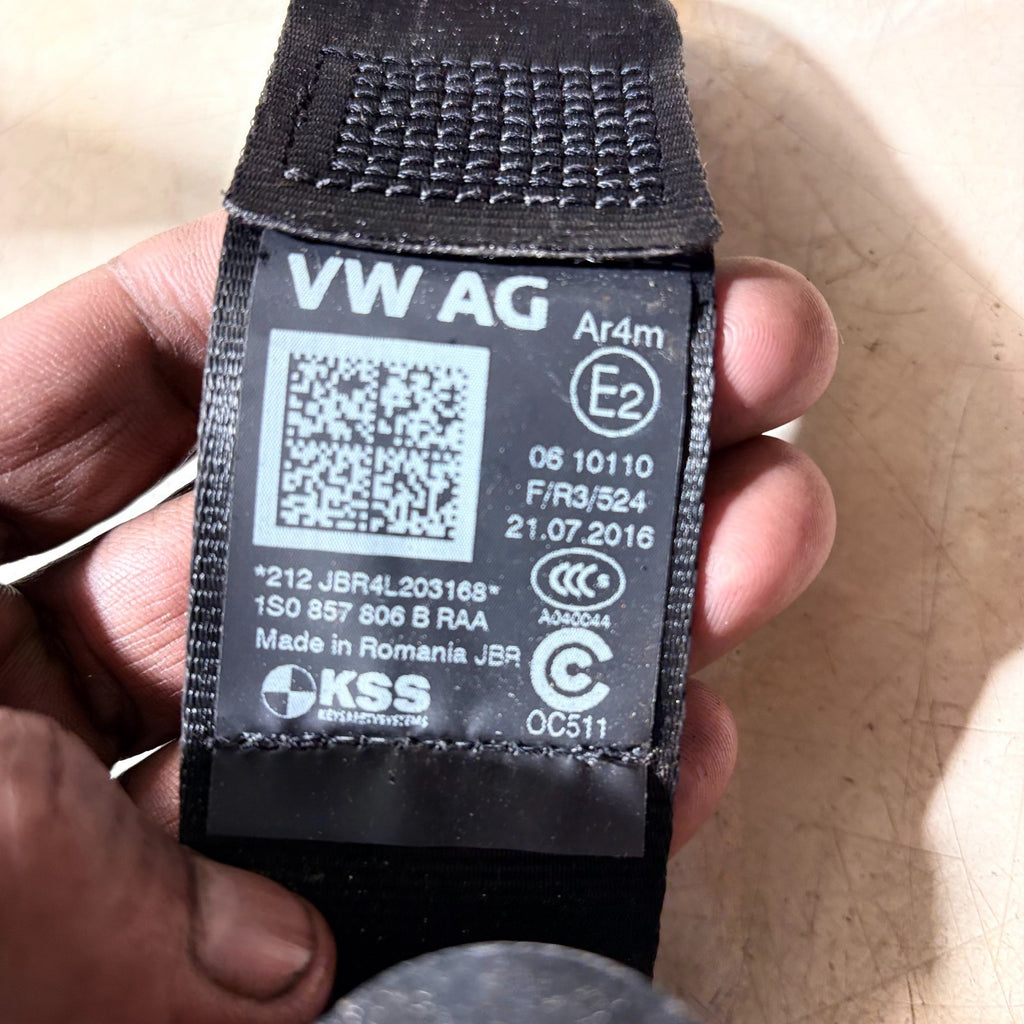 Skoda Citigo Mk1 11-19 VW Up 11-20 OSR Rear Right Seatbelt 1S0857806BRAA