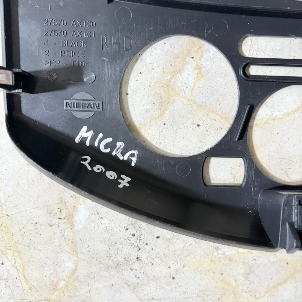 Nissan Micra K12 2003-2010 Heater Control Surround Trim 27570AX100