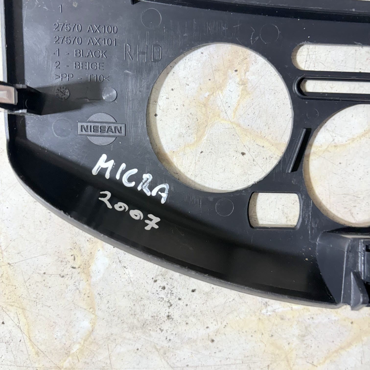 Nissan Micra K12 2003-2010 Heater Control Surround Trim 27570AX100