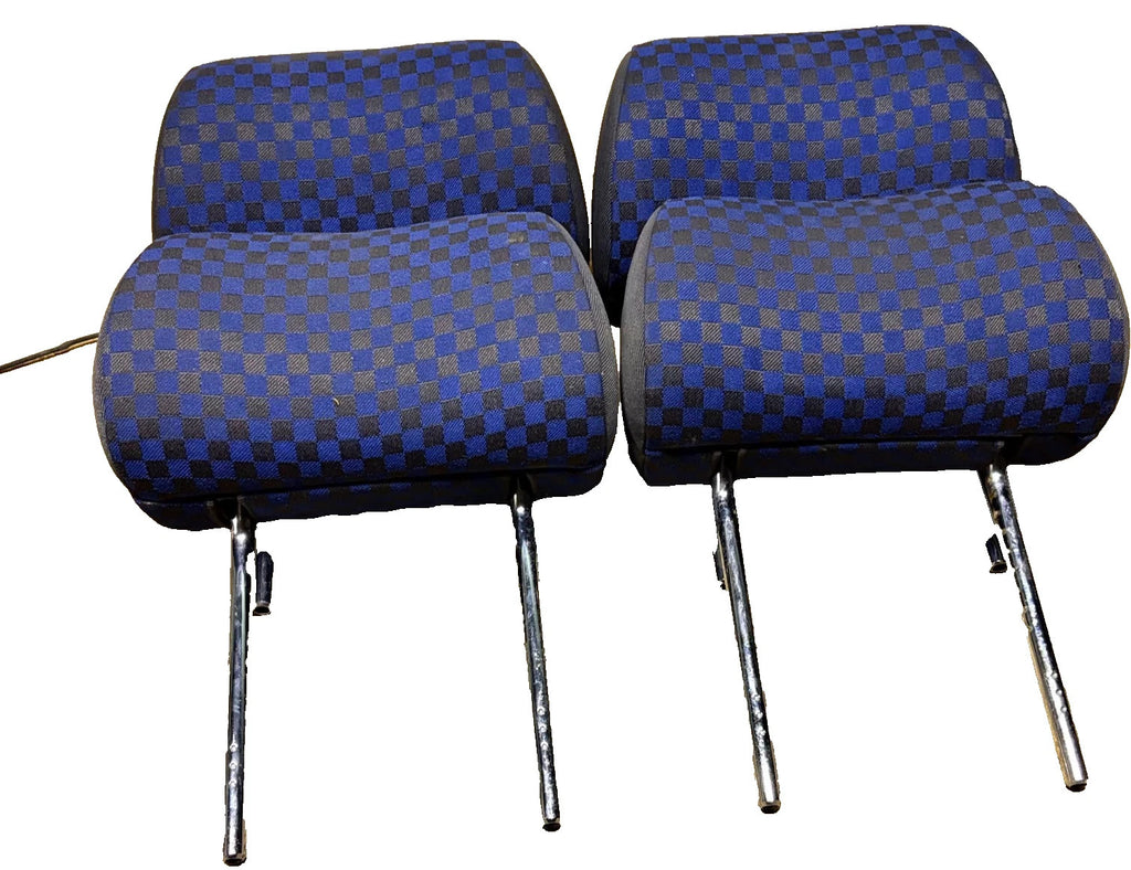 Audi A4 B5 Seat Headrest Set of 4 Front Rear Blue Cloth 1996-2001 Saloon Avant