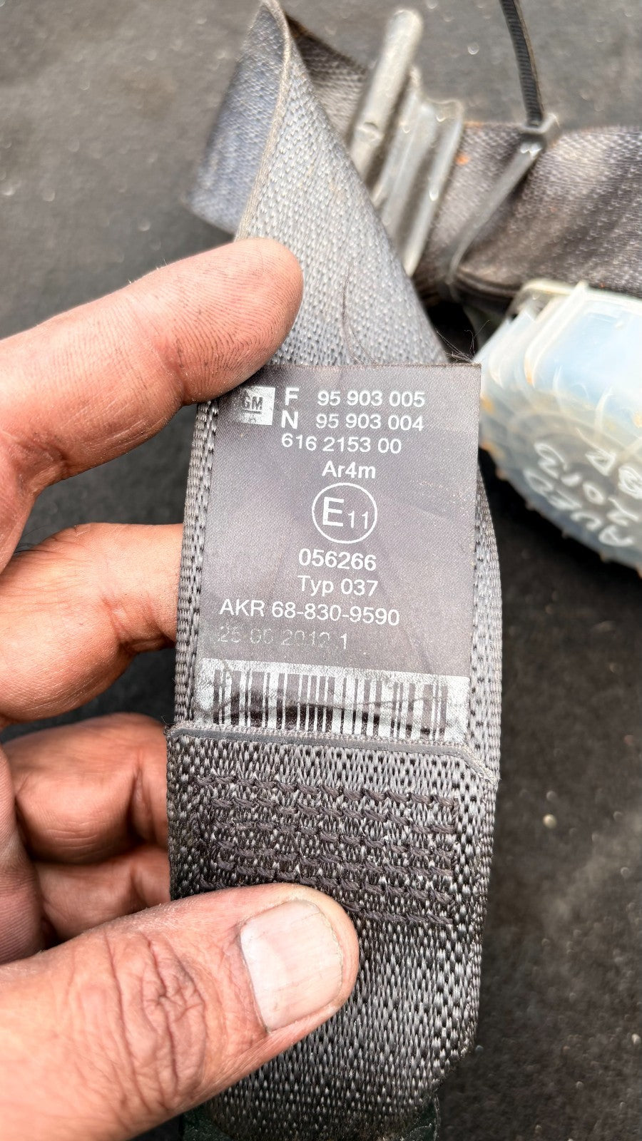 CHEVROLET AVEO 2013 LEFT SIDE REAR N/S/R SEAT BELT 6150326C