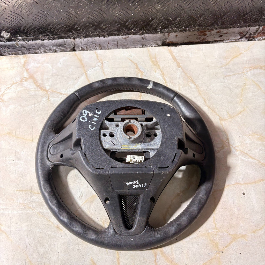 HONDA CIVIC MK8 2005-2011 LEATHER MULTIFUNCTION STEERING WHEEL 78500-SMJ-J541-M1