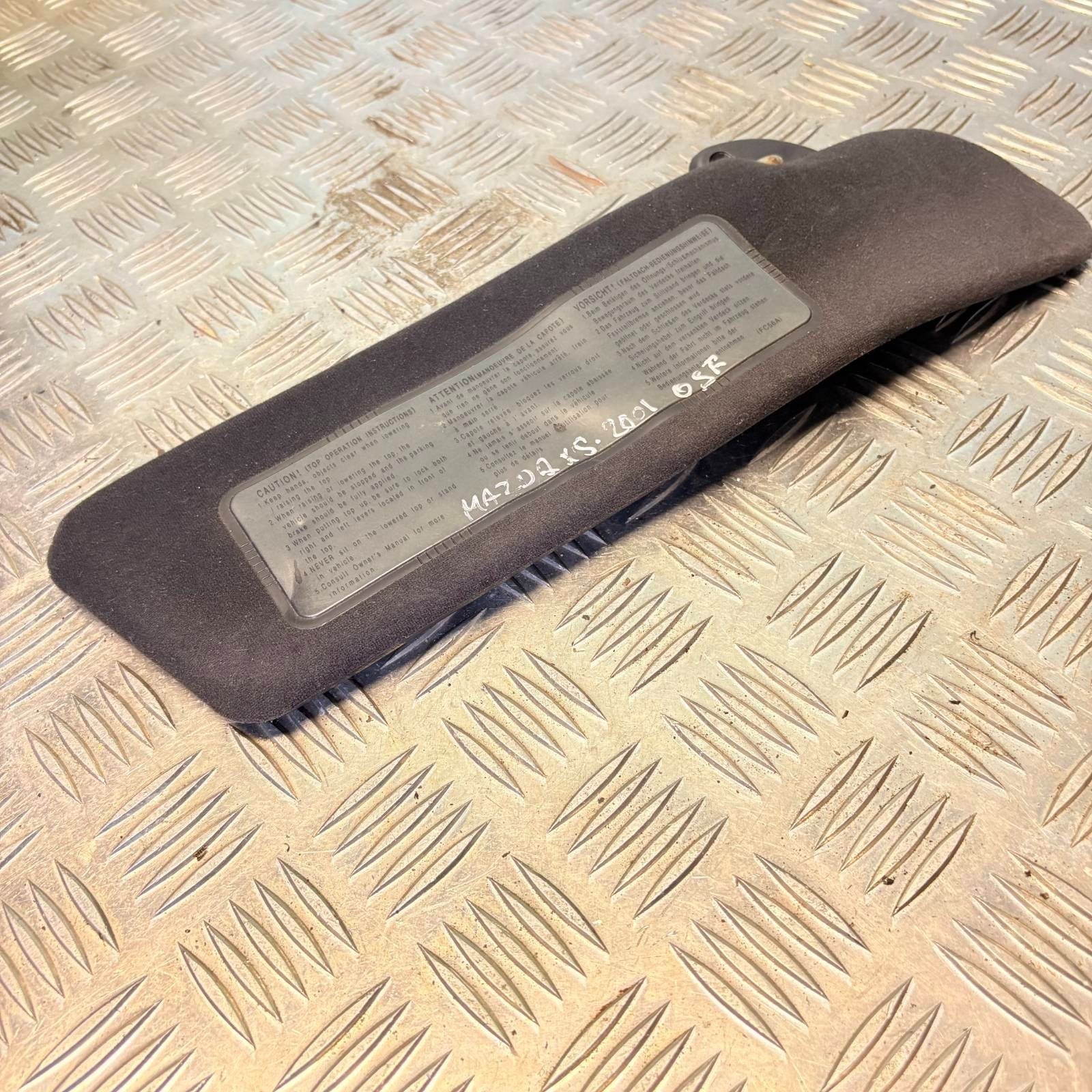 Mazda MX-5 MX5 Mk2.5 NB (2001-2005) Right Driver Sun Visor Black