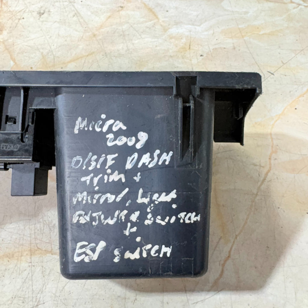 Nissan Micra K12 2003-2010 Right Dash Trim Headlight Mirror Switch