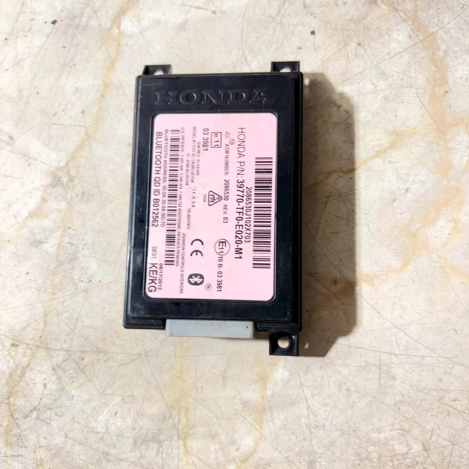 Honda Jazz MK2 2009-2015 Handsfree Bluetooth Control Module Unit 39770TF0E020M1