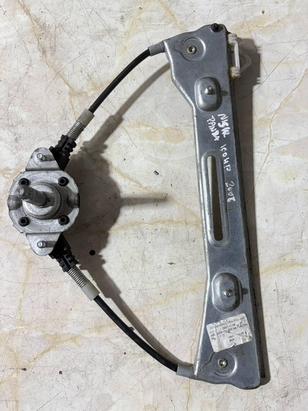 Fiat Panda Left Passenger N/S Rear Window Regulator Manual 46803654 2008