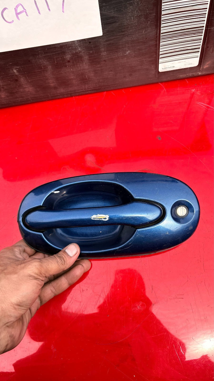 KIA SEDONA 2004 FRONT LEFT PASSENGER SIDE N/S/F EXTERIOR DOOR HANDLE K53A 59 410