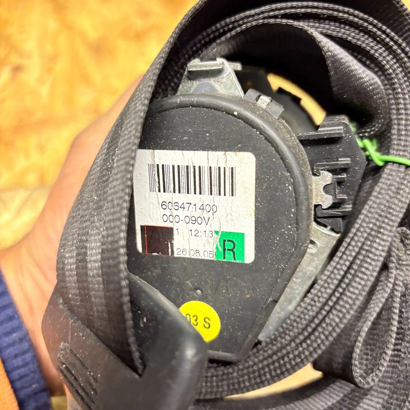 VW Golf Mk5 2004-2008 Right Rear Seat Belt (OSR) 1K6857806F Hatchback