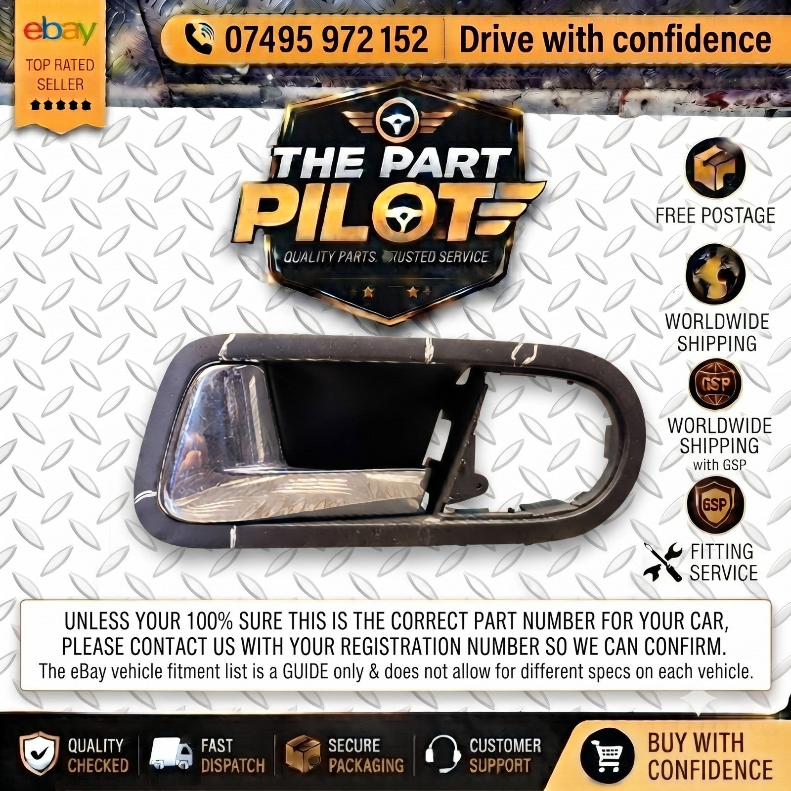 VW Sharan Alhambra 2000-10 Ford Galaxy 2000-06 Left Inner Door Handle 7M3837113B