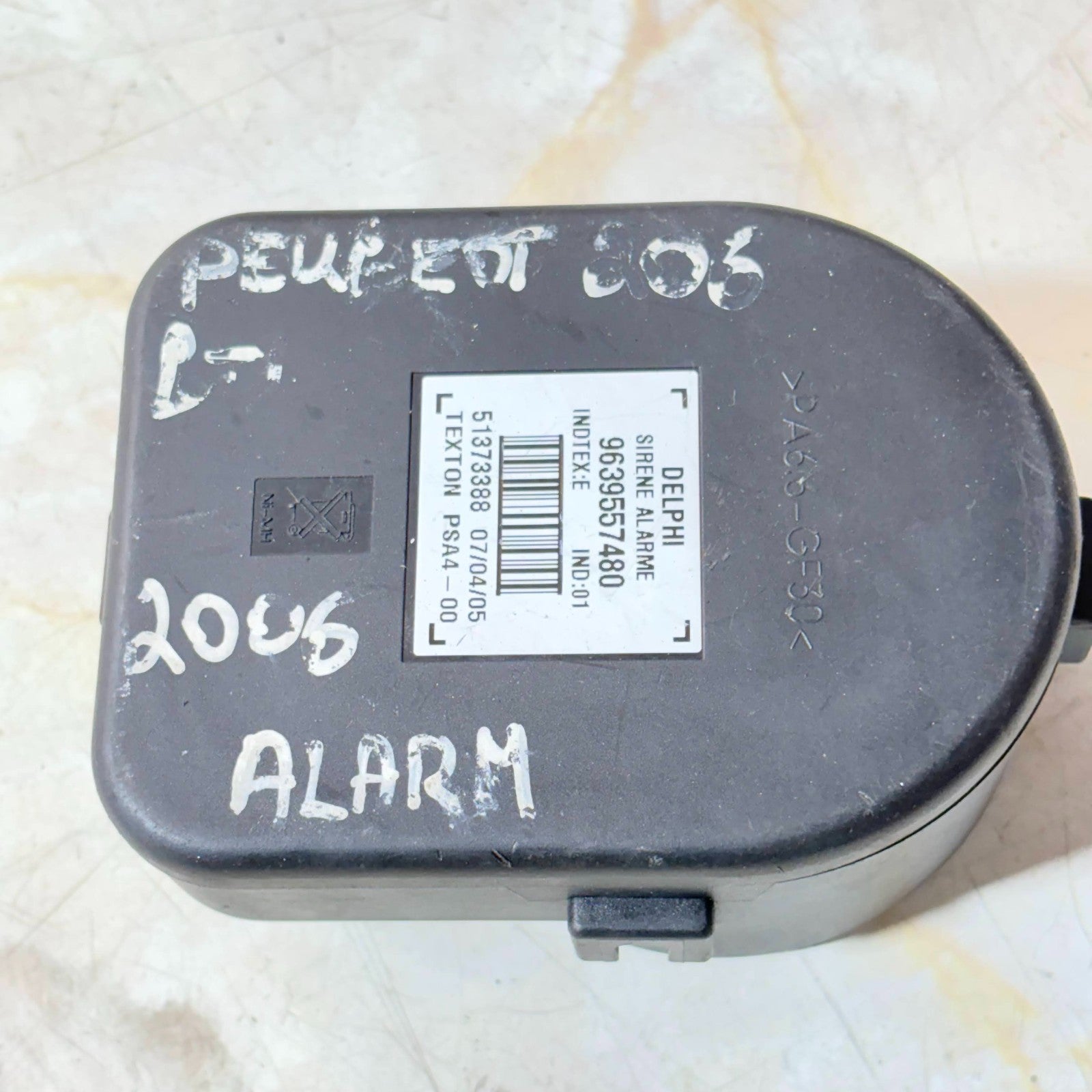 Peugeot 206 CC Anti Theft Alarm Siren Horn Unit 9639557480 00-07