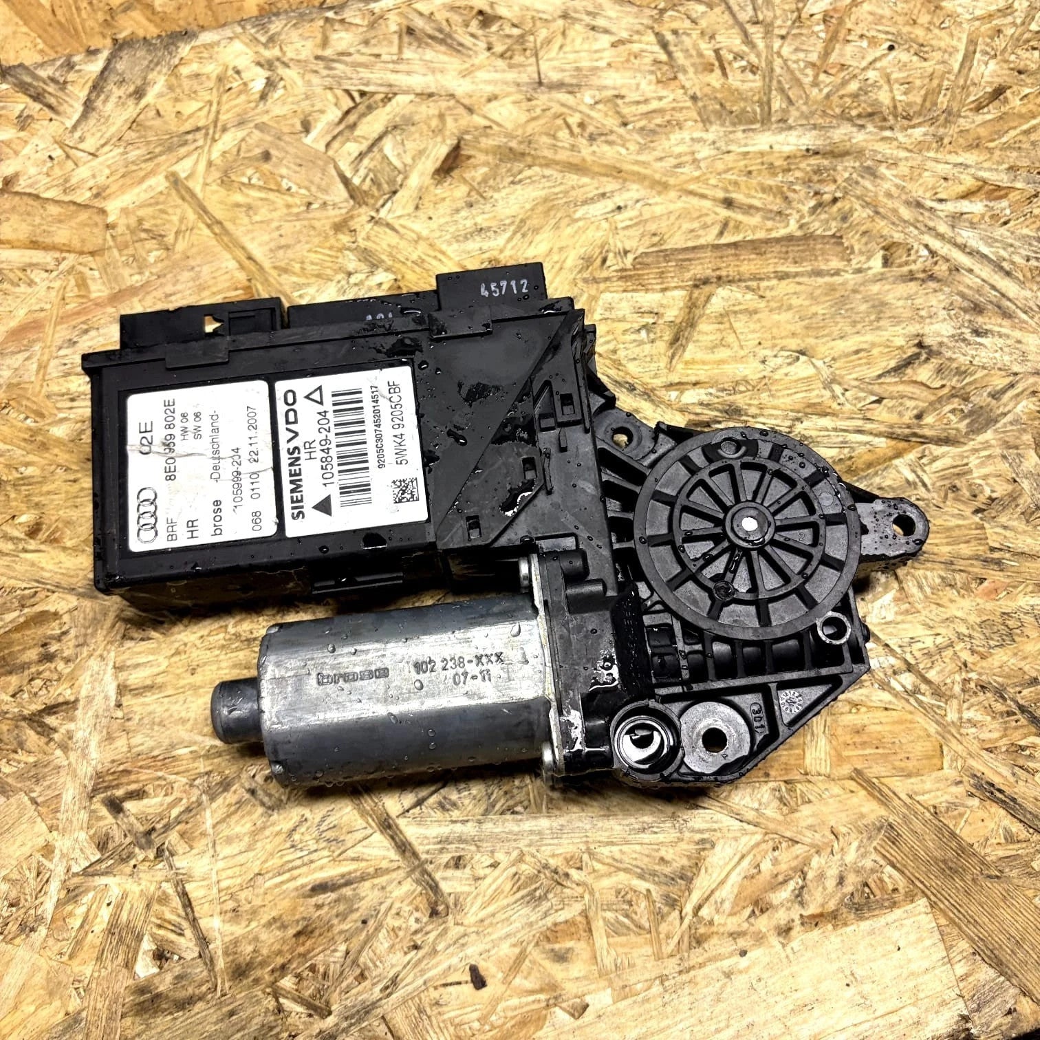 Audi A4 2008 Driver Rear Window Regulator Motor 02E 8E0959802E Siemens 105849204