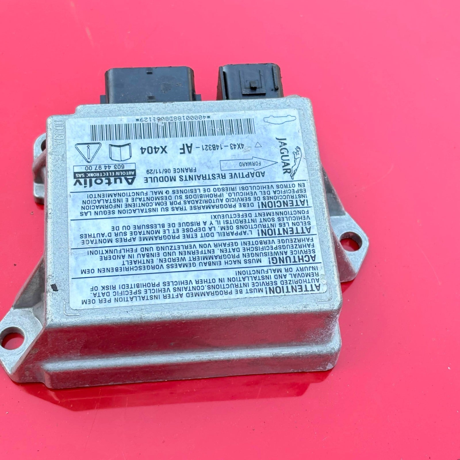 JAGUAR X-TYPE 2005 Airbag Computer ECU Module Airbag Control Unit 4X43-14B321-AF