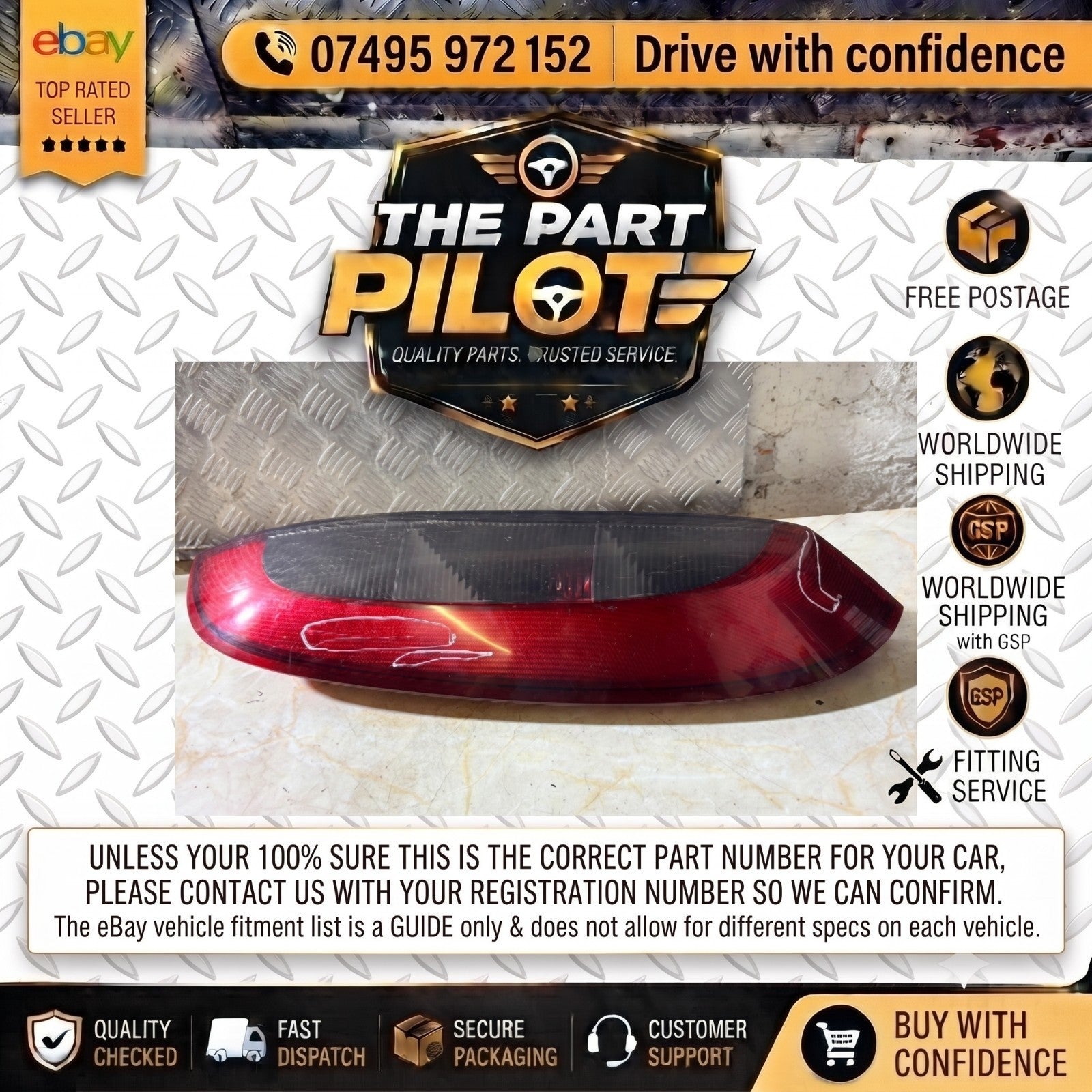 Vauxhall Corsa C 2000-2006 Right Rear Tail Light Lamp 3/5 Door 09114337