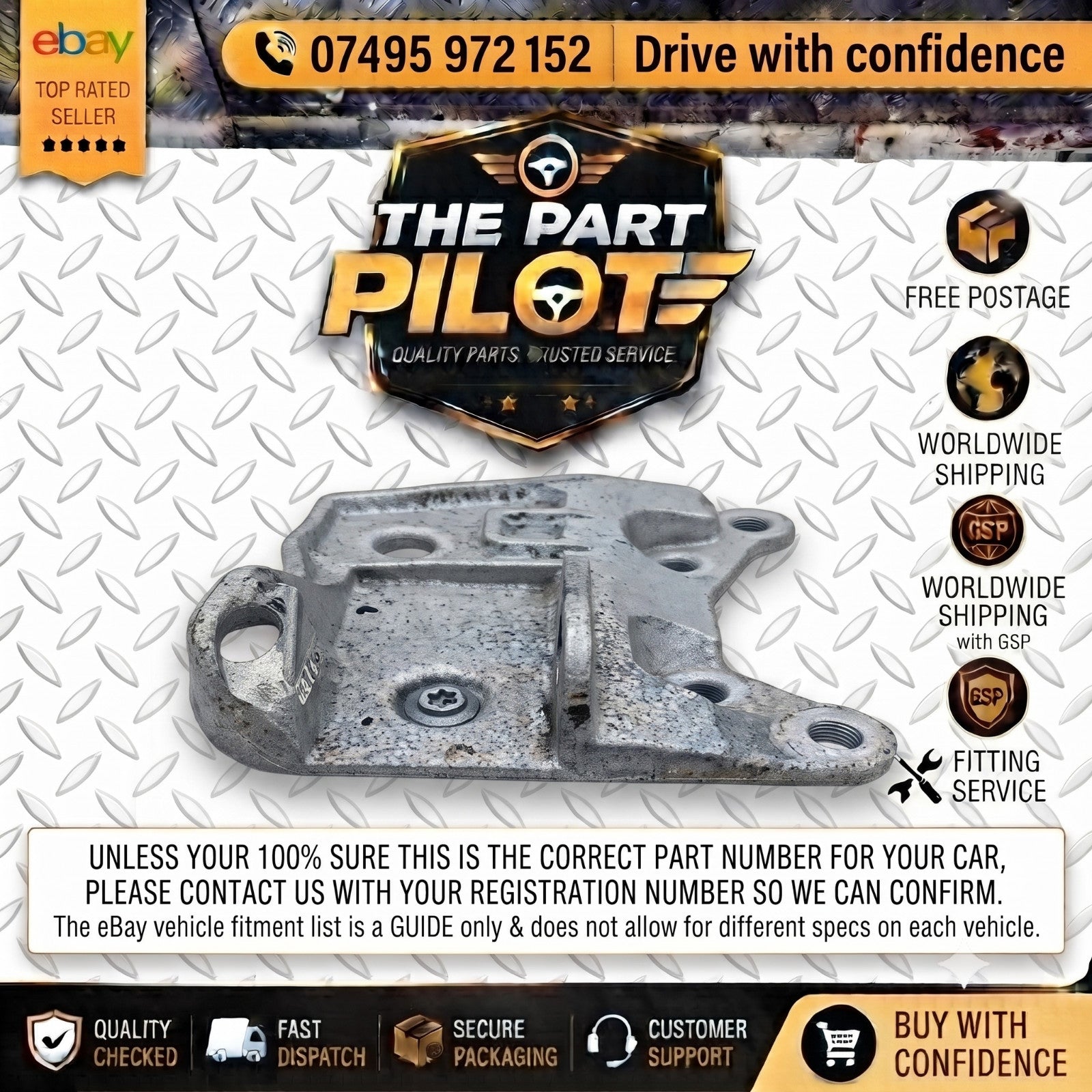 Range Rover Evoque 2.0D L538 2015-2018 RH Engine Mount Bracket GJ32-6P096-AF
