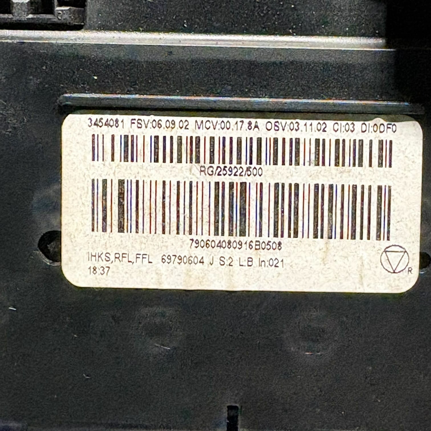 MINI CONVERTIBLE HEATER CONTROL PANEL ASSEMBLY 0068009504