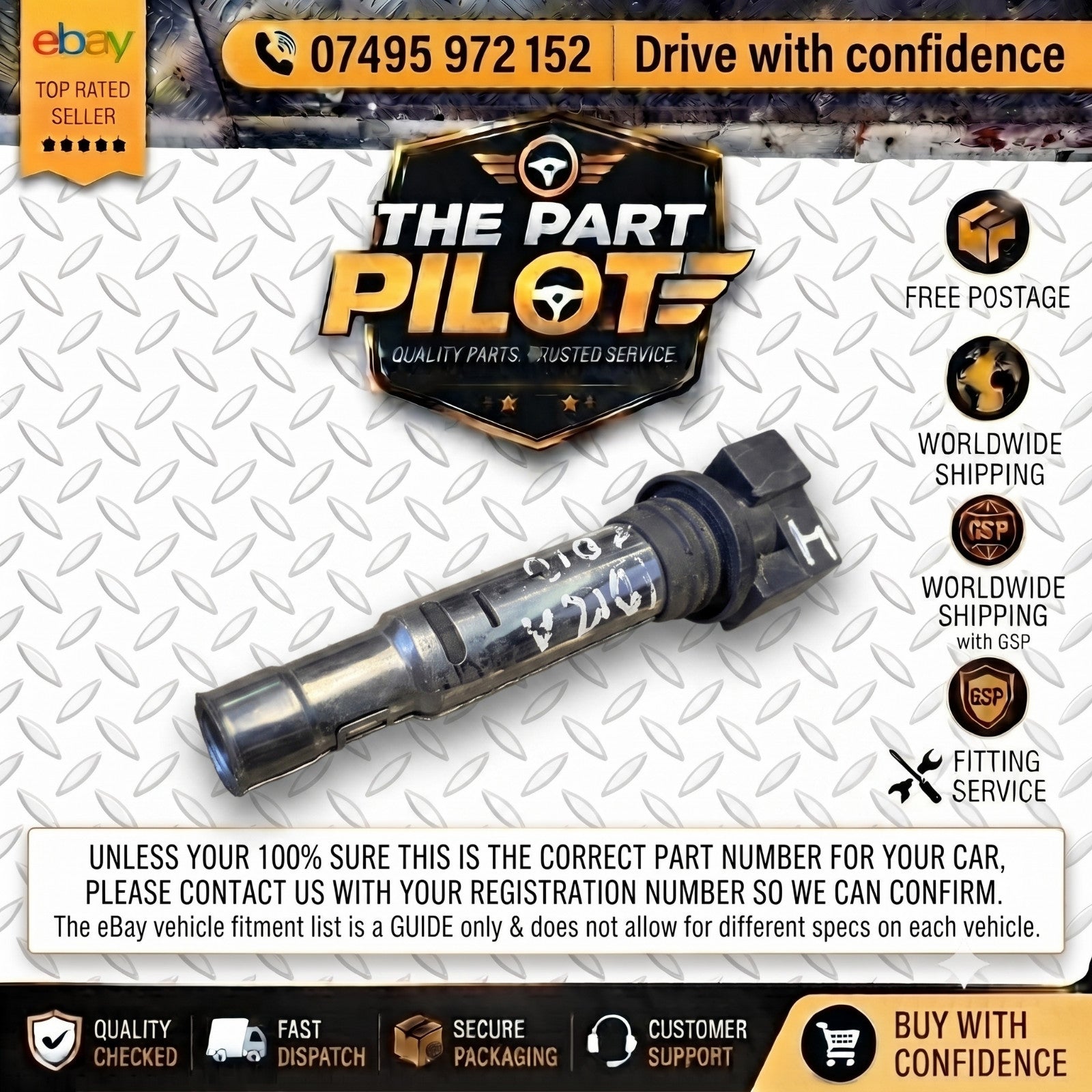 SEAT Ibiza 6J 2008-2015 1.2 1.4 1.6 Ignition Coil Delphi CE20030 036905715F