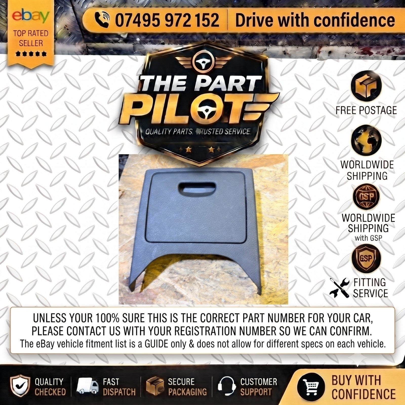 Peugeot 407 Rear Centre Console Ashtray Storage Tray 9644584477 2004-2011