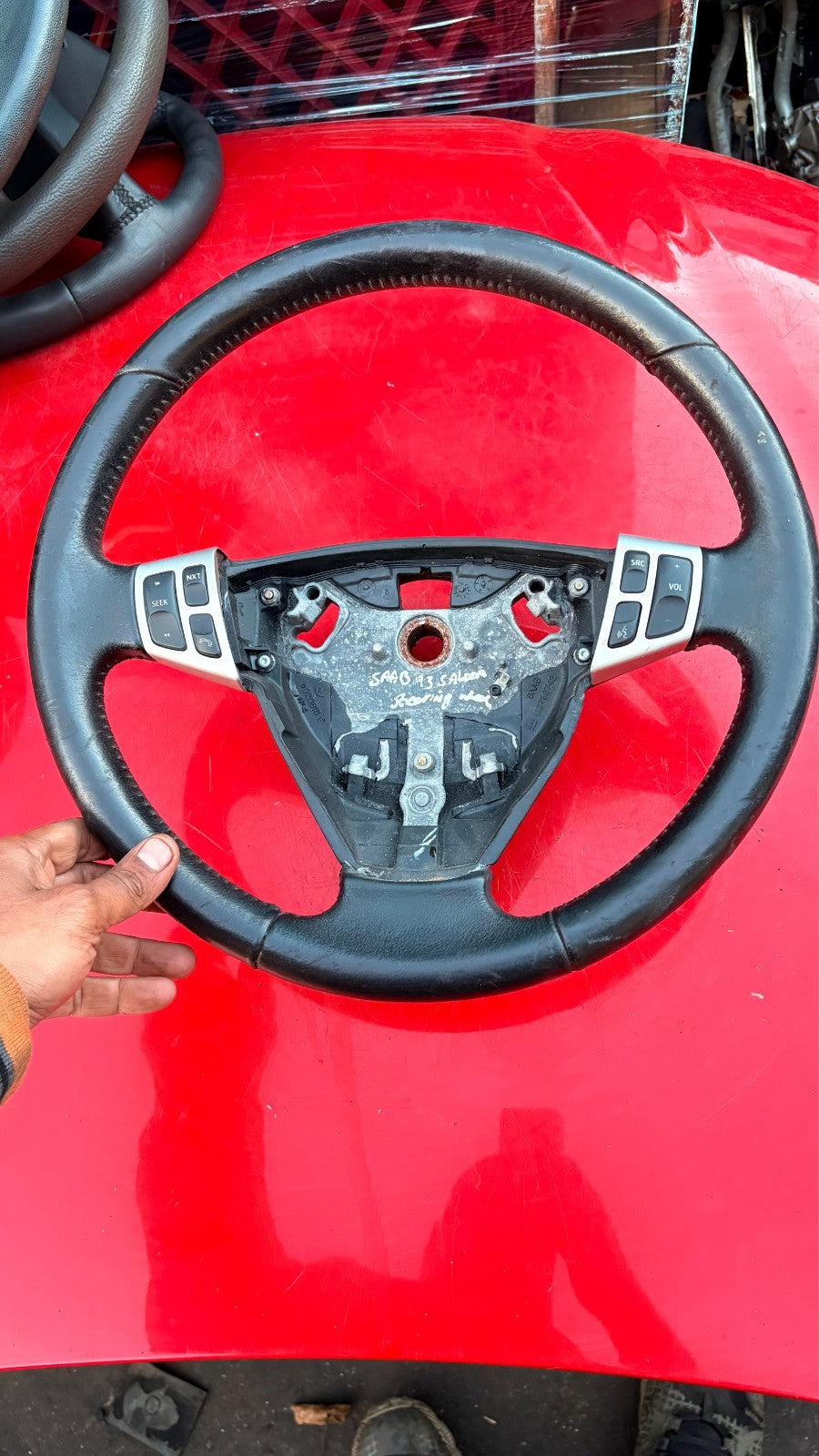Saab 9-3 2003-2005 Leather Steering Wheel Multifunction Controls 6020815 1279674