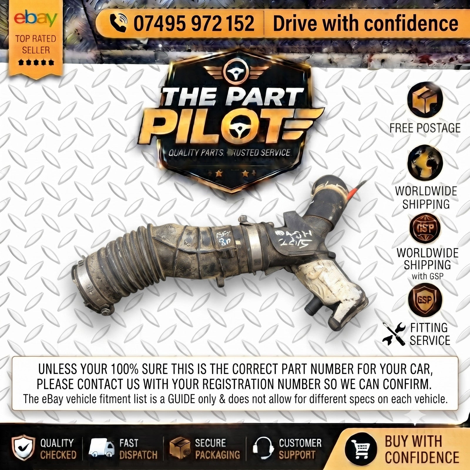 Nissan Qashqai J11 2014-2021 Air Intake Hose Pipe Tube 165763328R