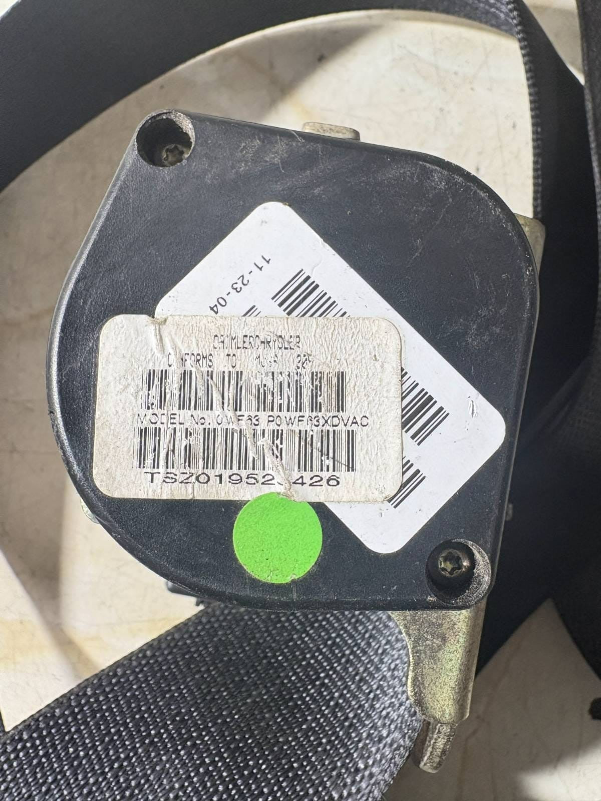 CHRYSLER PT CRUISER GT 5DR ESTATE 2005 SEAT BELT-PASSENGER REAR 601009164C