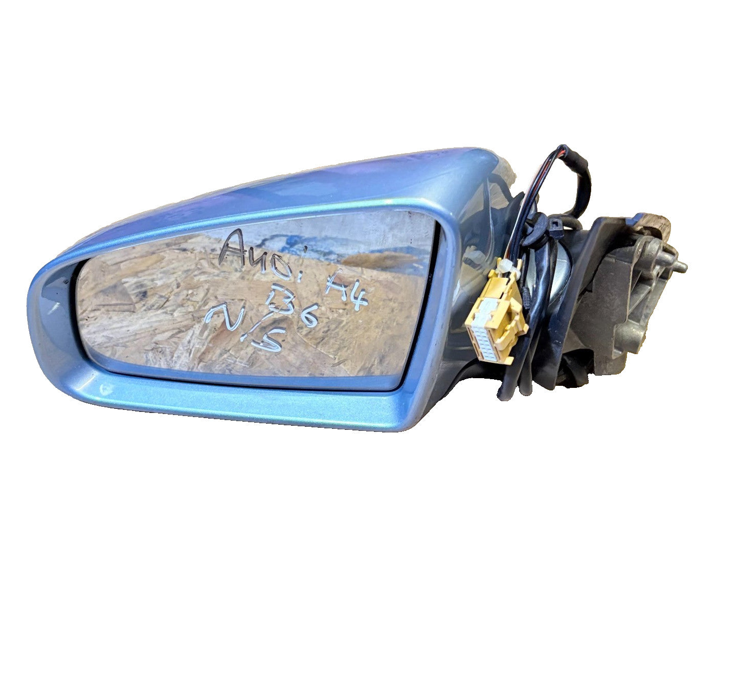 AUDI A4 B6 2001-2005 LEFT PASSENGER NSF ELECTRIC WING MIRROR BLUE SALOON AVANT