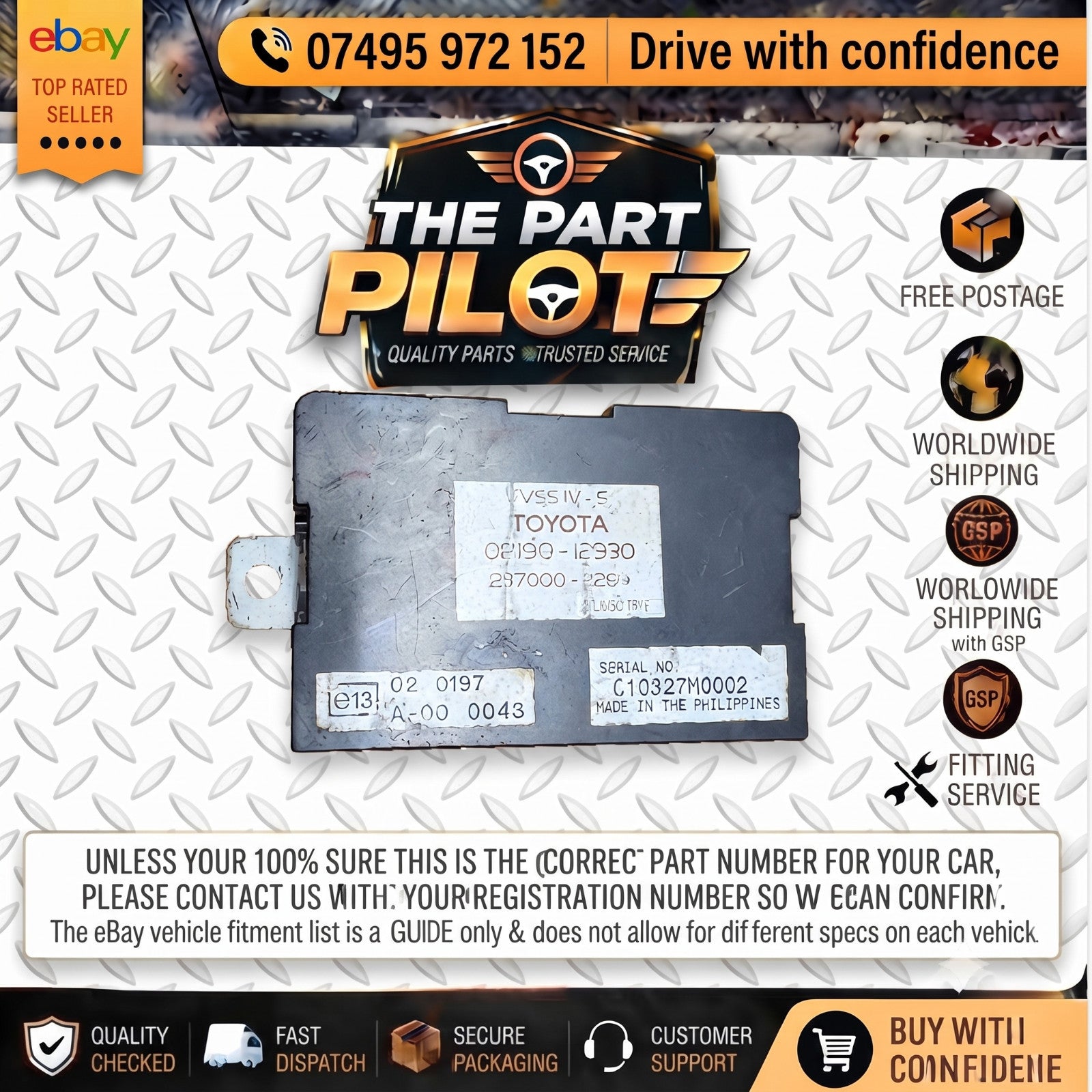 Toyota RAV4 Mk2 2001-2005 Anti Theft Alarm ECU Module 08190-12930 237000-2260