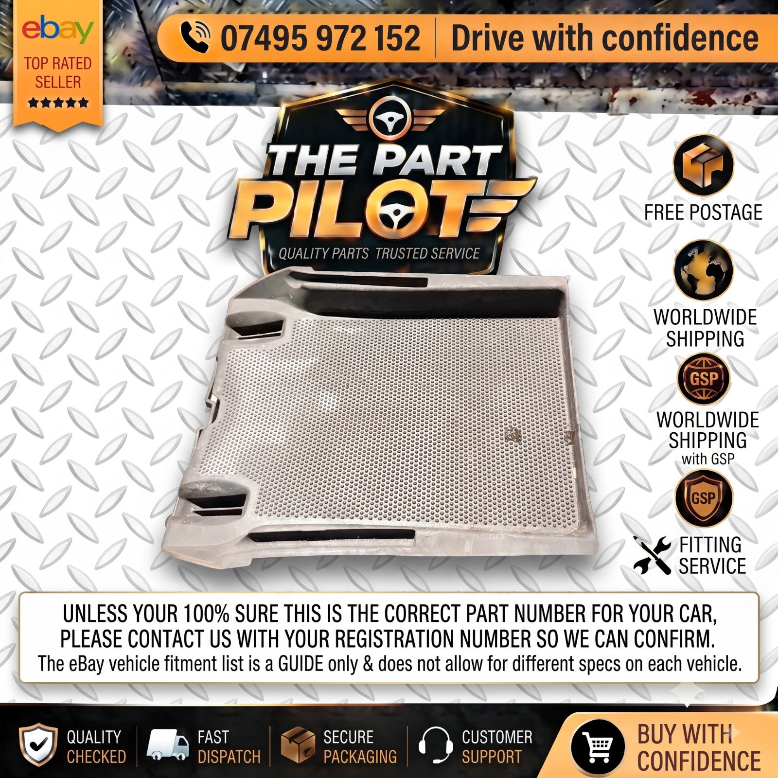 VOLVO V50 2004-2012 Glove Box Rubber Mat Tray Insert Charcoal 30755058