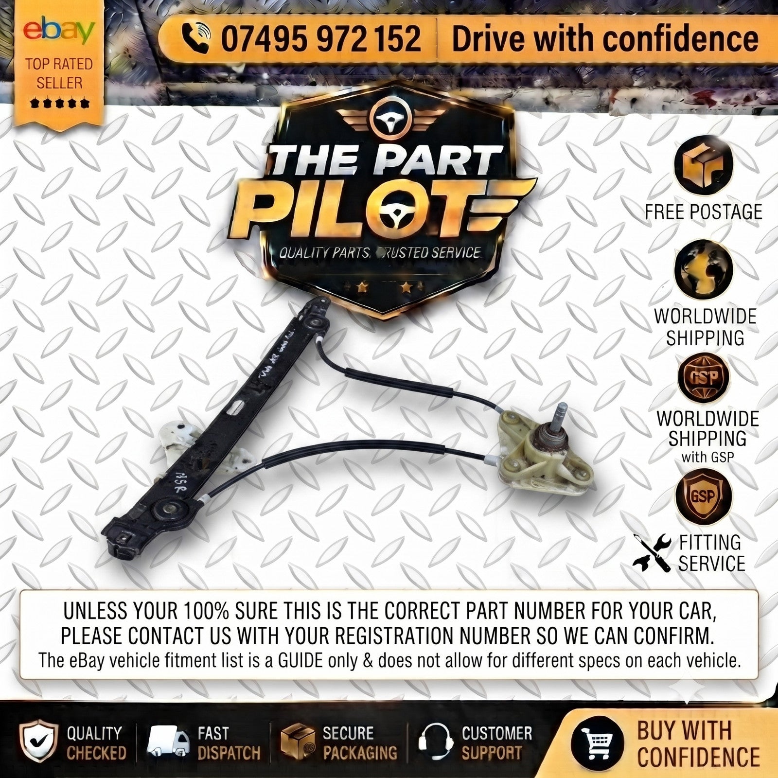 SEAT Toledo IV KG3 2015-2019 Left Rear NSR Electric Window Regulator