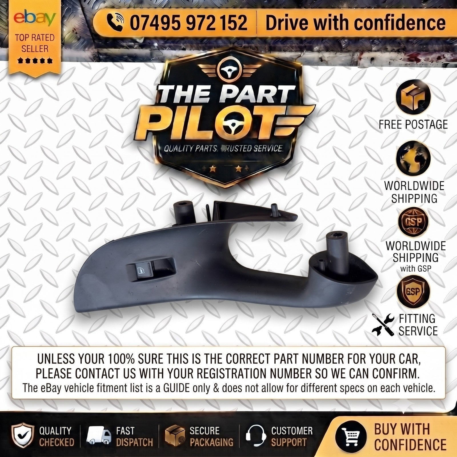 VW Passat B6 3C2 3C5 Rear Left Window Switch NSR 2.0 TDI CBDC 2008-2010