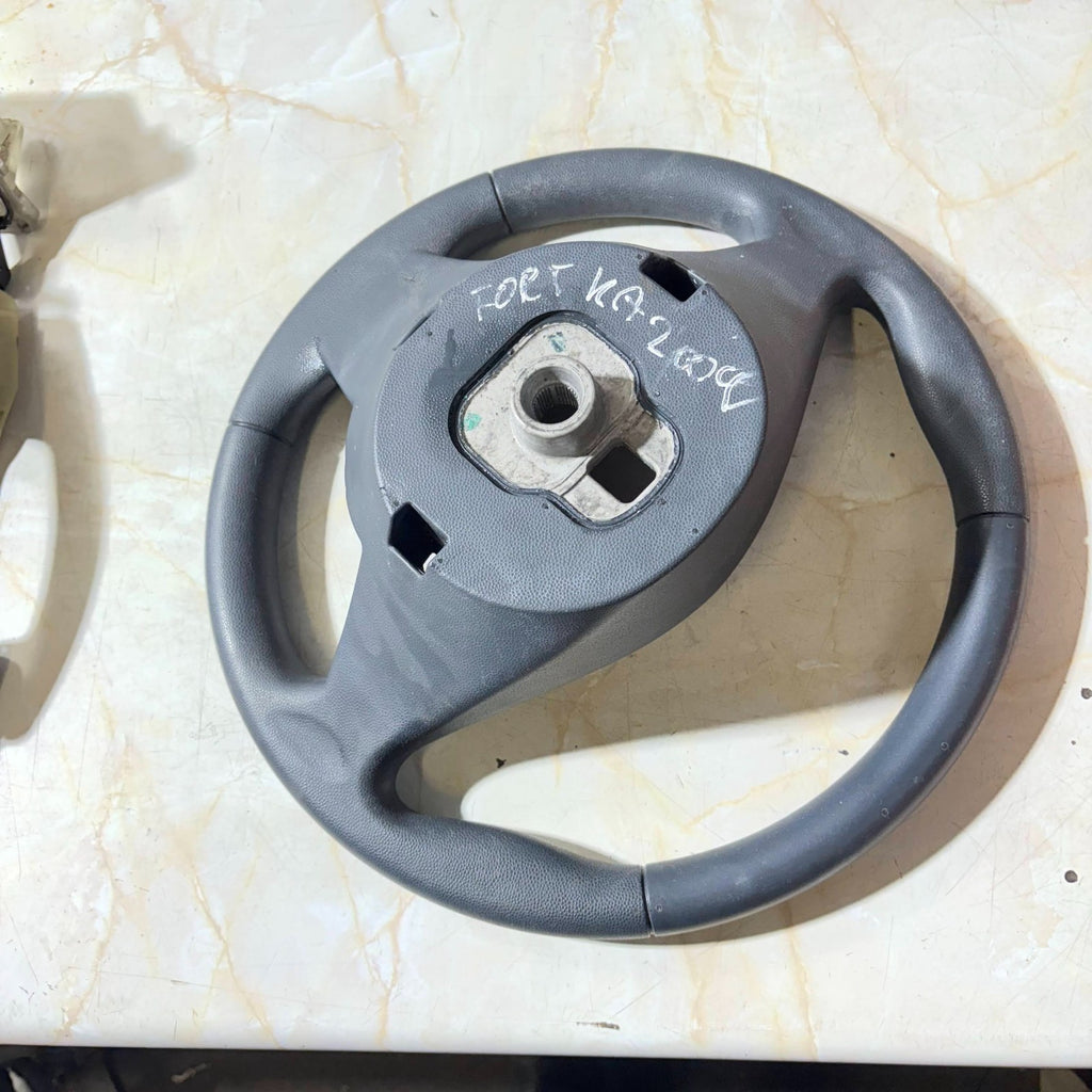 FORD KA MK2 BLACK LEATHER STEERING WHEEL 2008-2016 THREE SPOKE