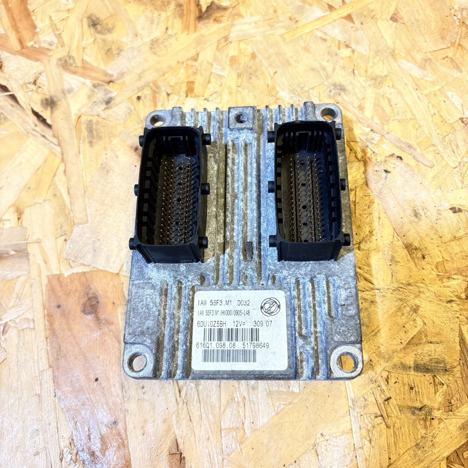 2008 FIAT GRANDE PUNTO 1.2 60 ENGINE ECU IAW5DF3.M1/HW300/0905-L48