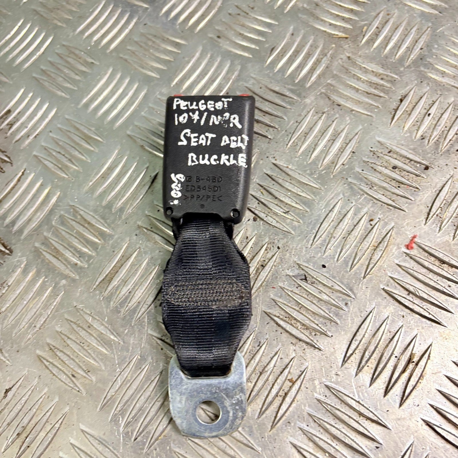 Peugeot 107 2005-2014 Left Passenger Nearside Rear Seatbelt Buckle