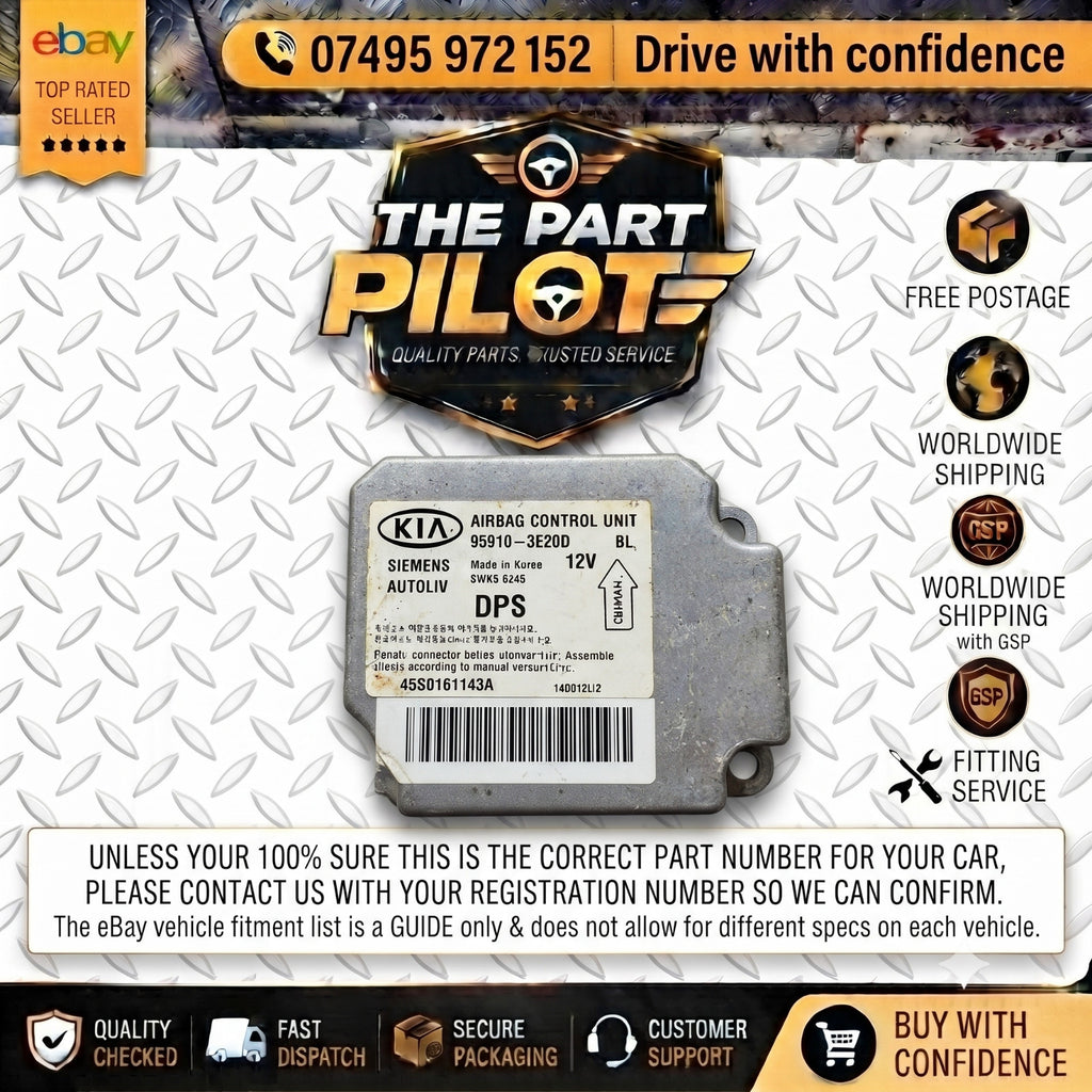 Kia Sorento MK1 2003-2006 Airbag SRS Control Module ECU 95910-3E200 Siemens