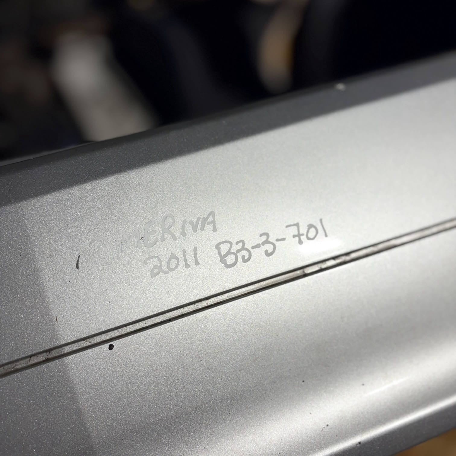 VAUXHALL MERIVA B 2011 REAR BUMPER SILVER