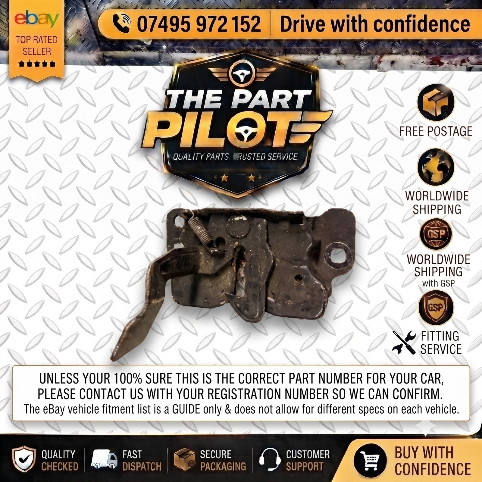 Dodge Caliber 2007-2012 Front Bonnet Hood Lock Latch Catch 5 Door Non-SRT