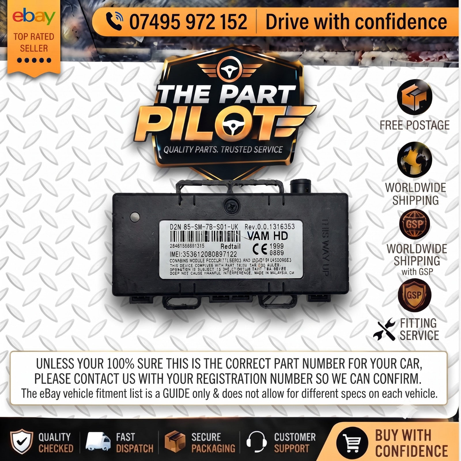 Mazda 2 2007-2014 Bluetooth Control Handsfree Module Unit D2N 05-SM-7B-S01-UK