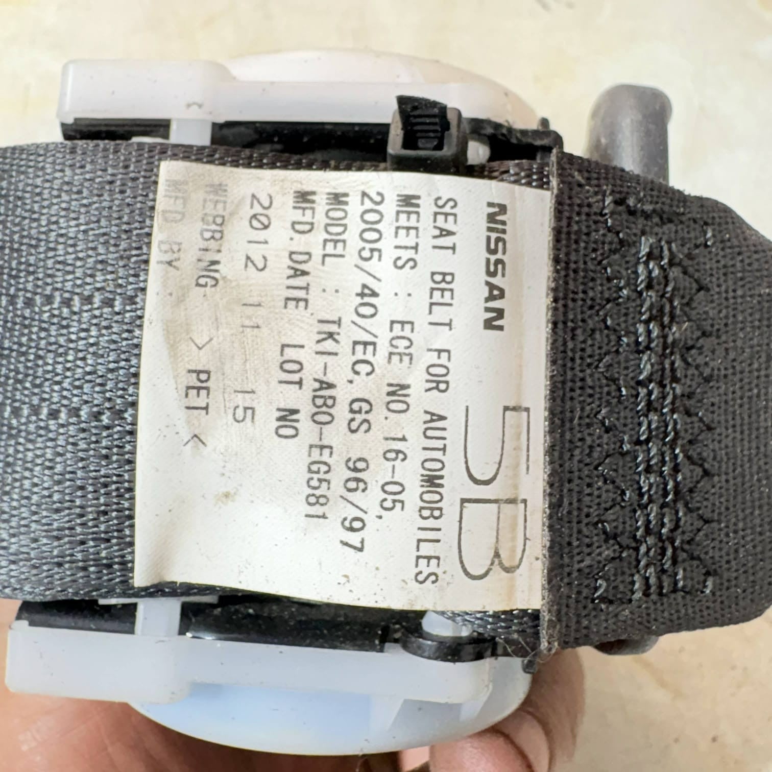 Nissan Micra IV (K13) 1.2 E4 Passenger Rear Seat Belt (2013) 0539304-NSR