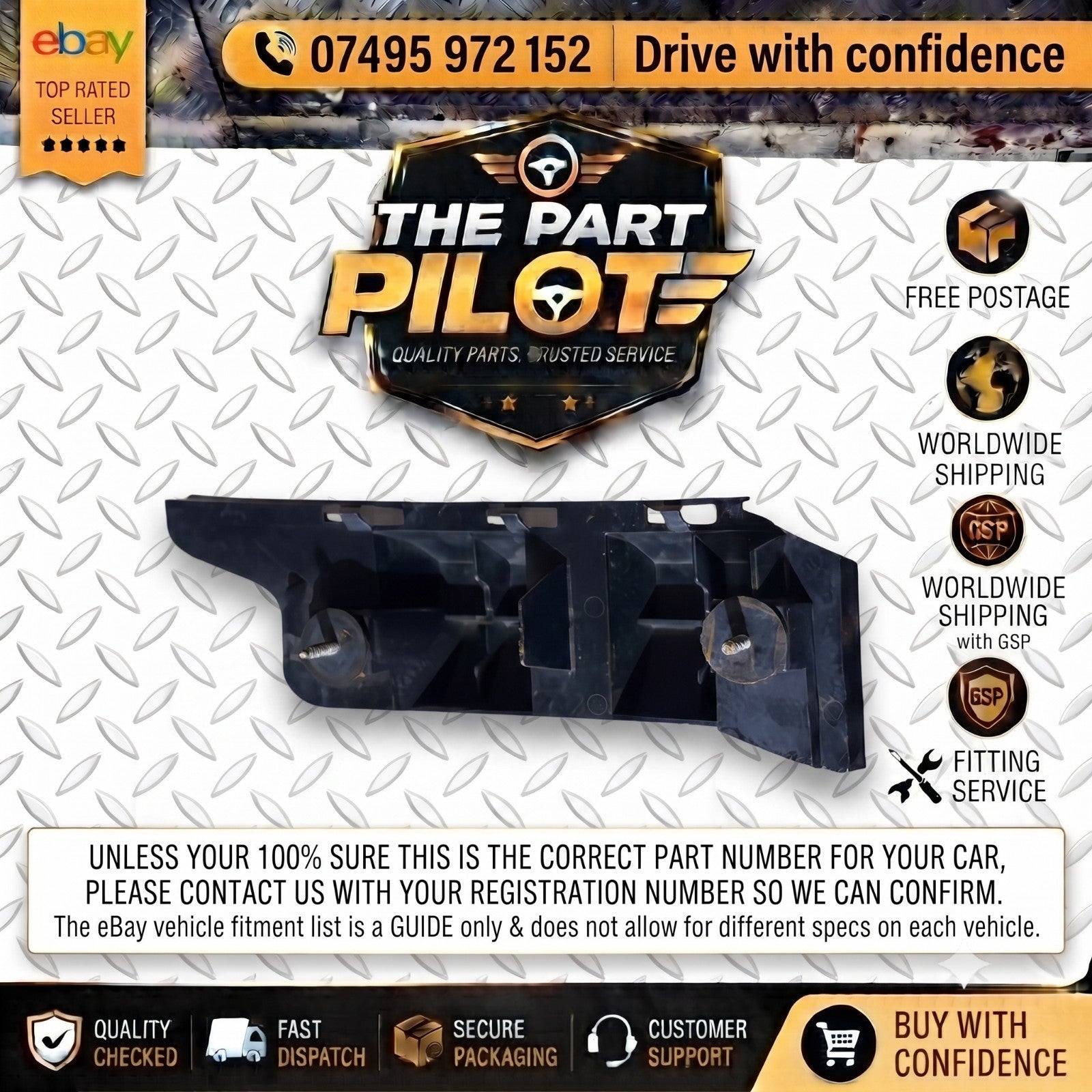Mercedes C-Class W204 2007-2011 Rear Right OSR Bumper Mount Bracket A2048800203