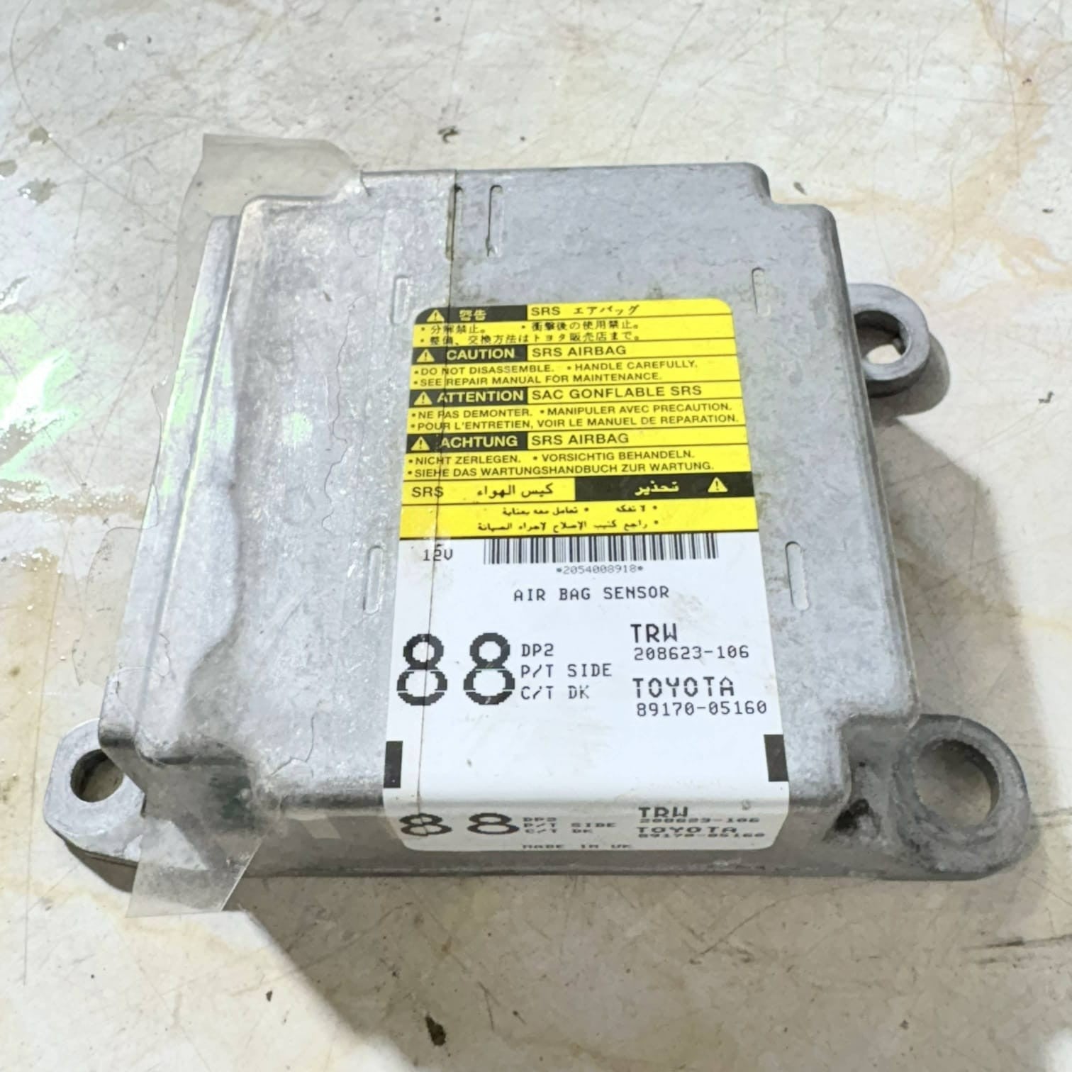2004 TOYOTA AVENSIS AIR SRS BAG CONTROL MODEL UNIT 208623-106