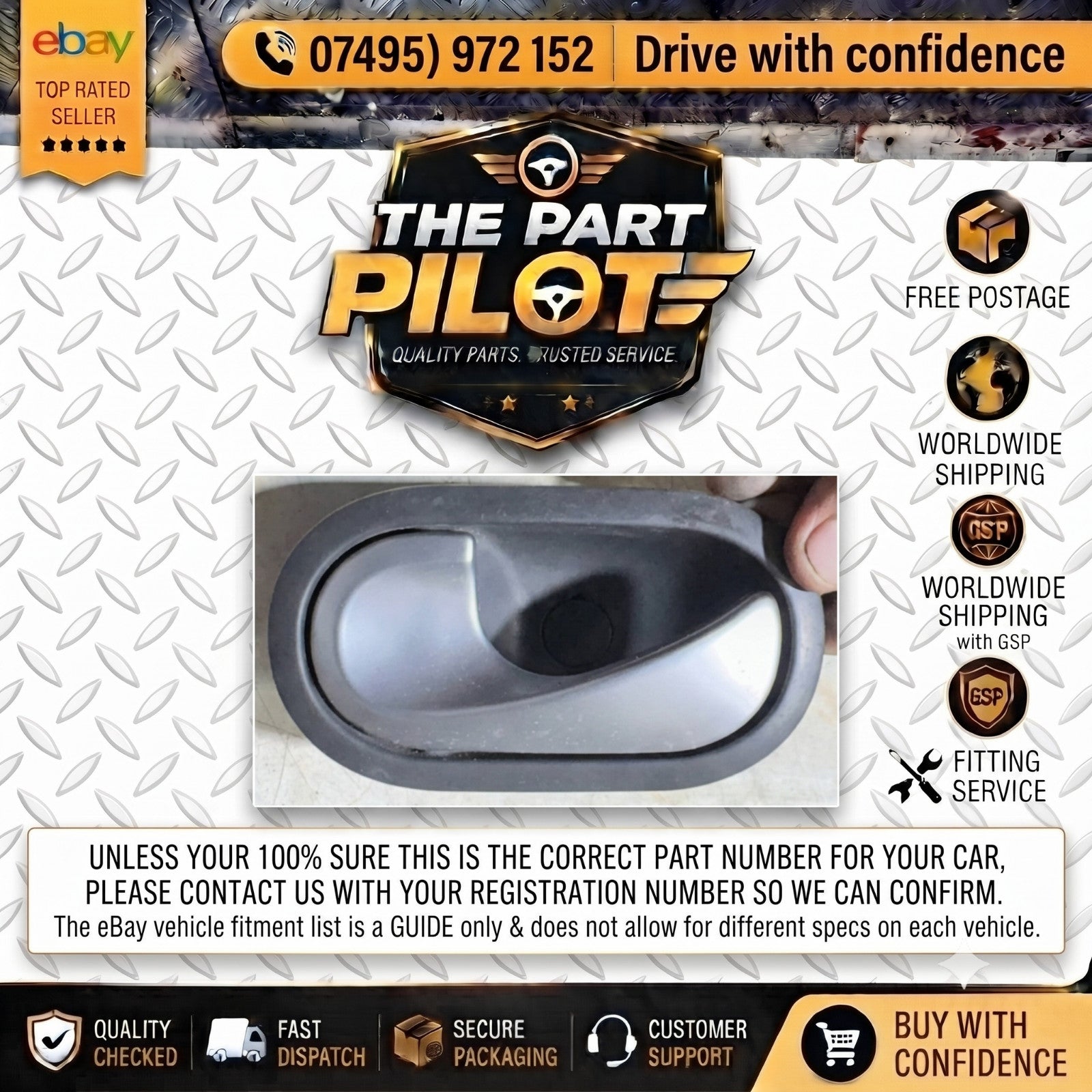 RENAULT SCENIC MK2 2003-2009 FRONT LEFT PASSENGER INNER DOOR HANDLE PULL TRIM