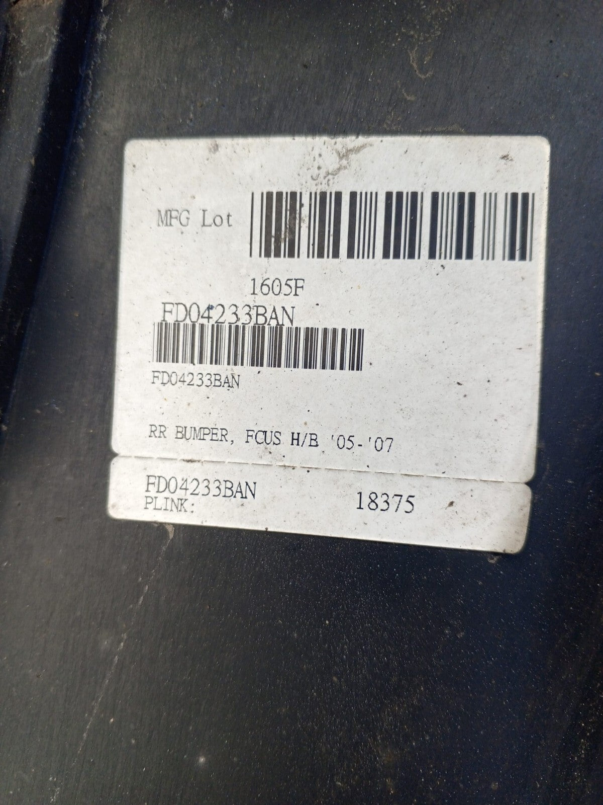 FORD FOCUS 2005-08 REAR BUMPER FD0423301 WR-1409