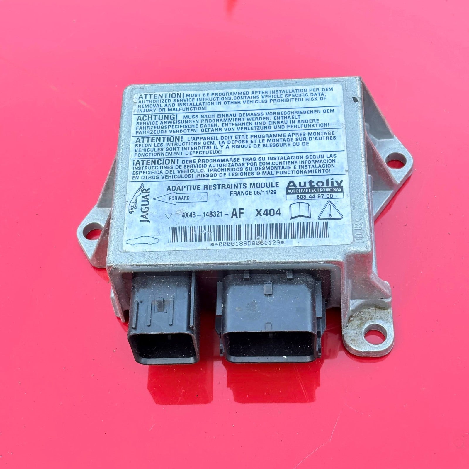 JAGUAR X-TYPE 2005 Airbag Computer ECU Module Airbag Control Unit 4X43-14B321-AF