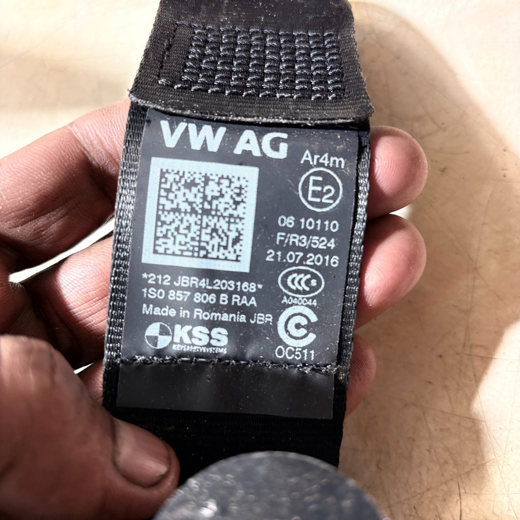Skoda Citigo Mk1 11-19 VW Up 11-20 OSR Rear Right Seatbelt 1S0857806BRAA