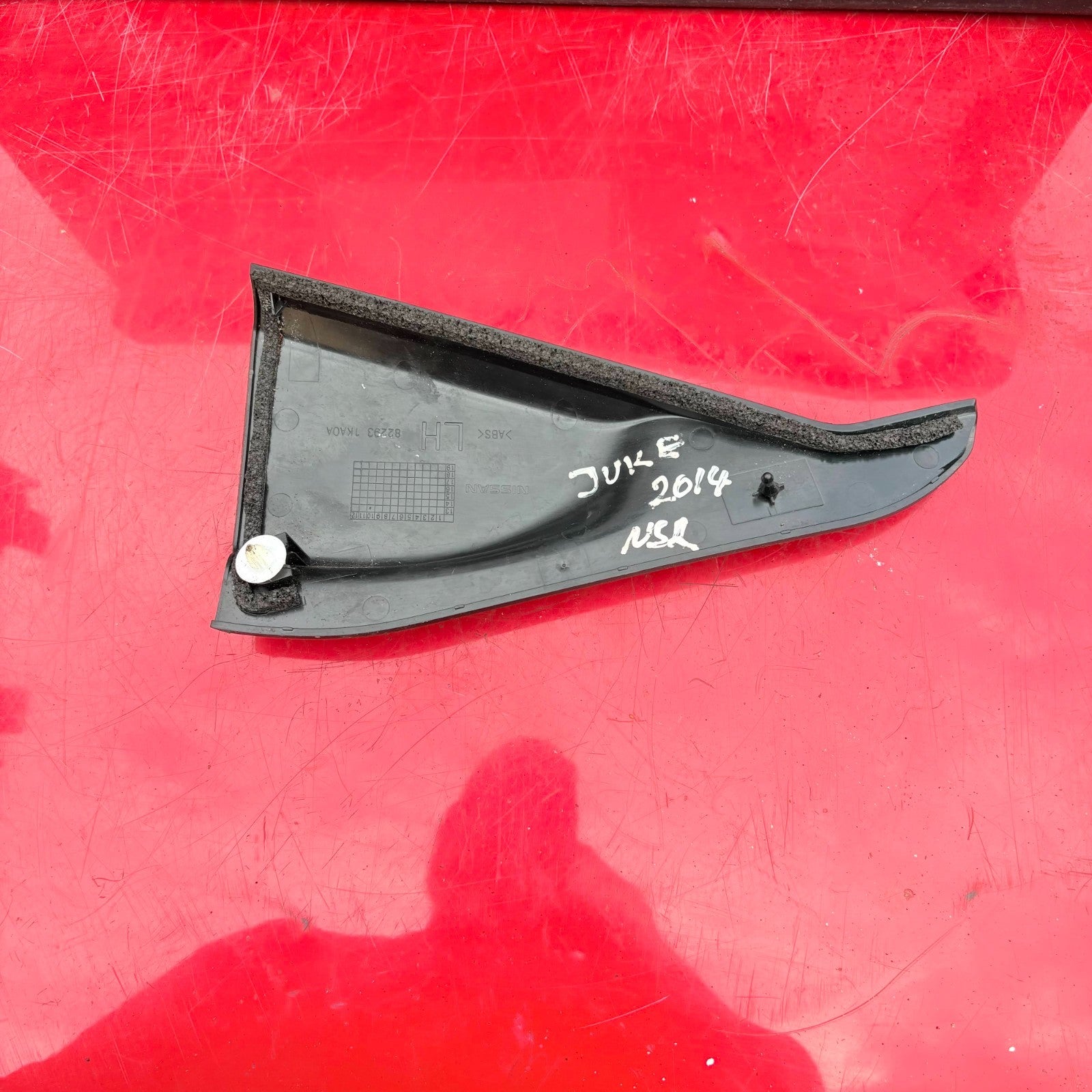 NISSAN JUKE 2014 DOOR TRIM REAR PASSENGER LEFT 822931KA0A