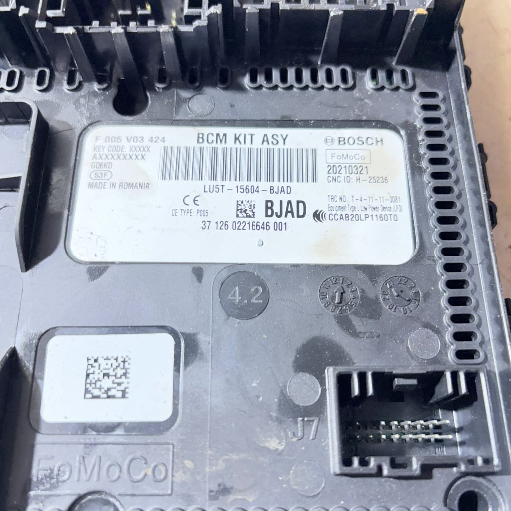 FORD FIESTA MK8 BCM BODY CONTROL COMFORT MODULE LU5T-15604-BJAD 1.0 PETROL 2021