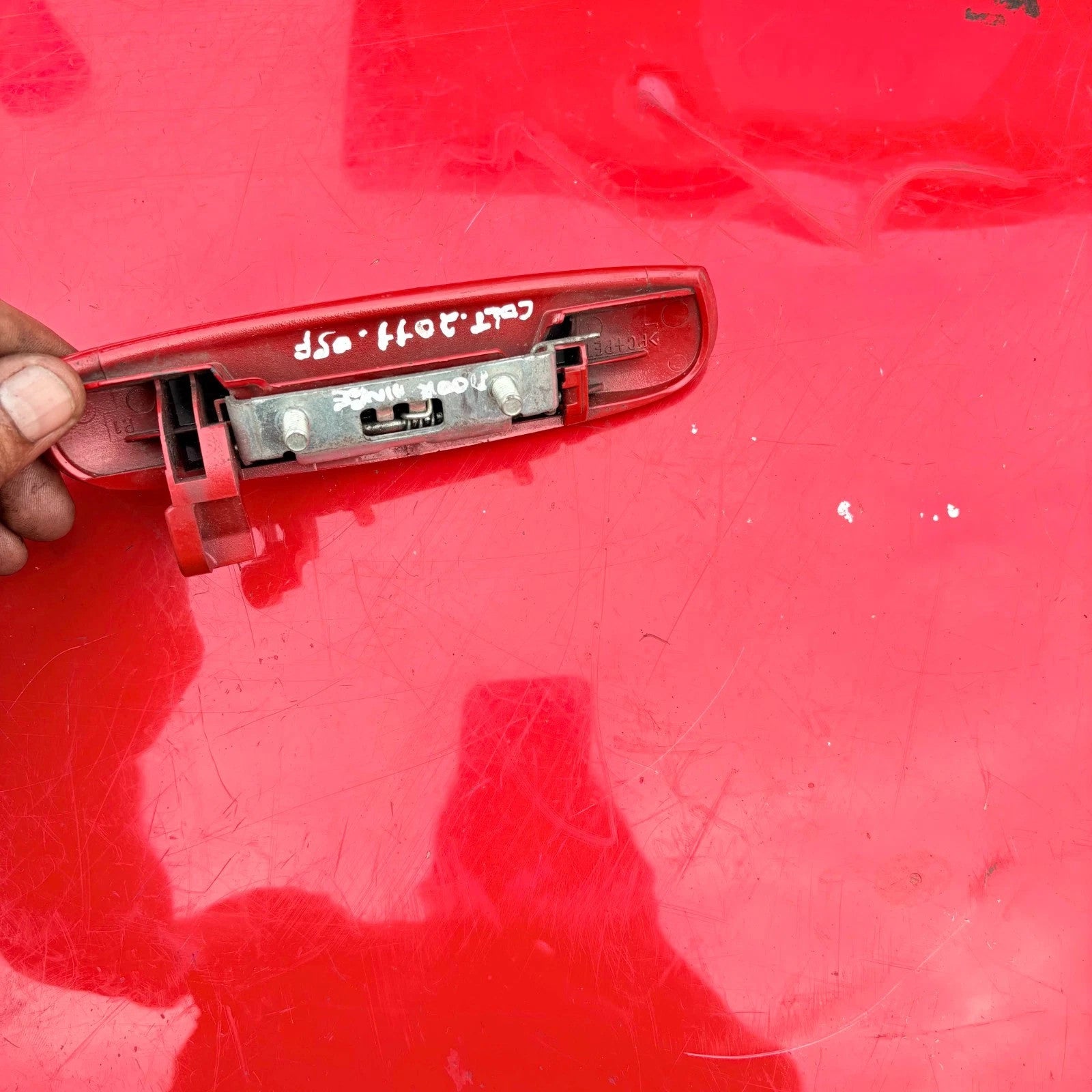Mitsubishi Colt Front Right Door Handle Red Driver Side 2004-2012