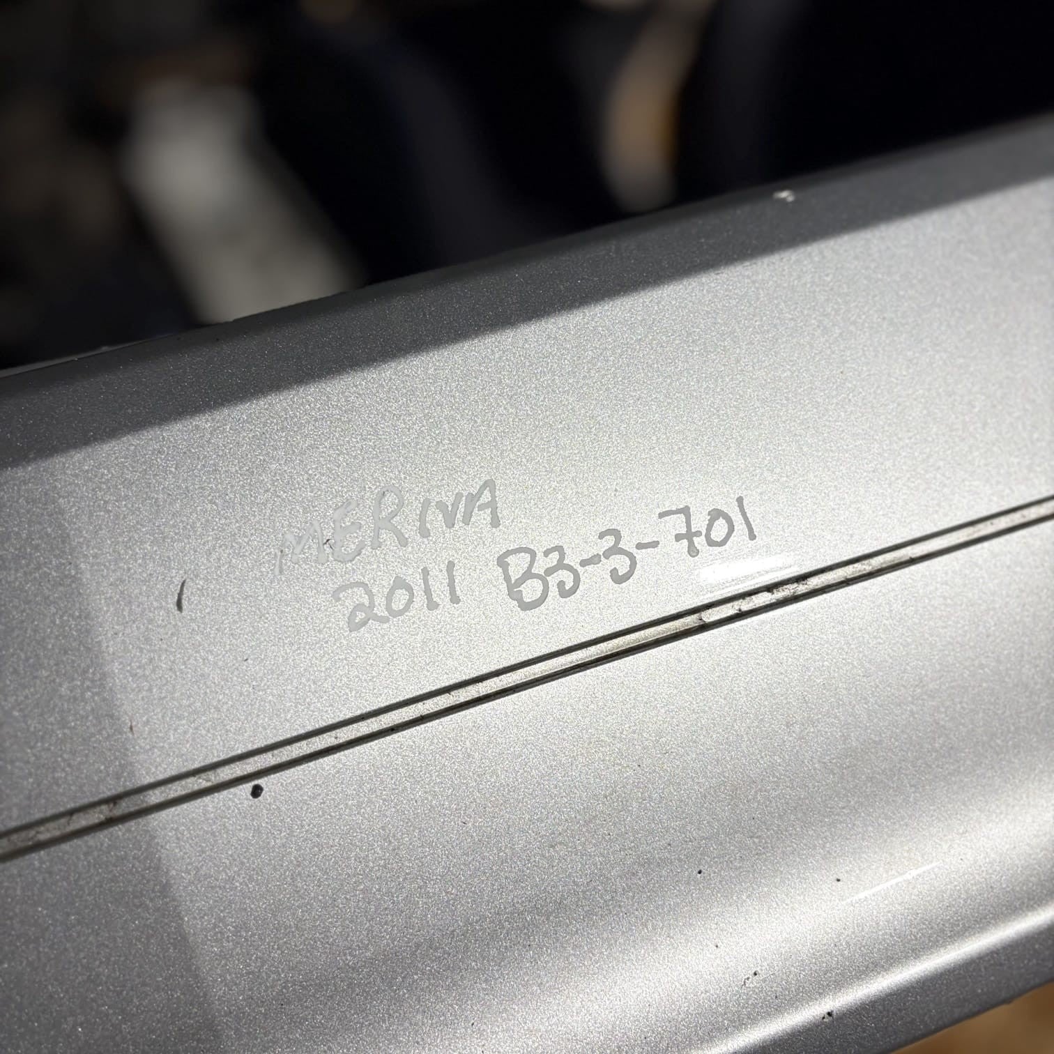 VAUXHALL MERIVA B 2011 REAR BUMPER SILVER