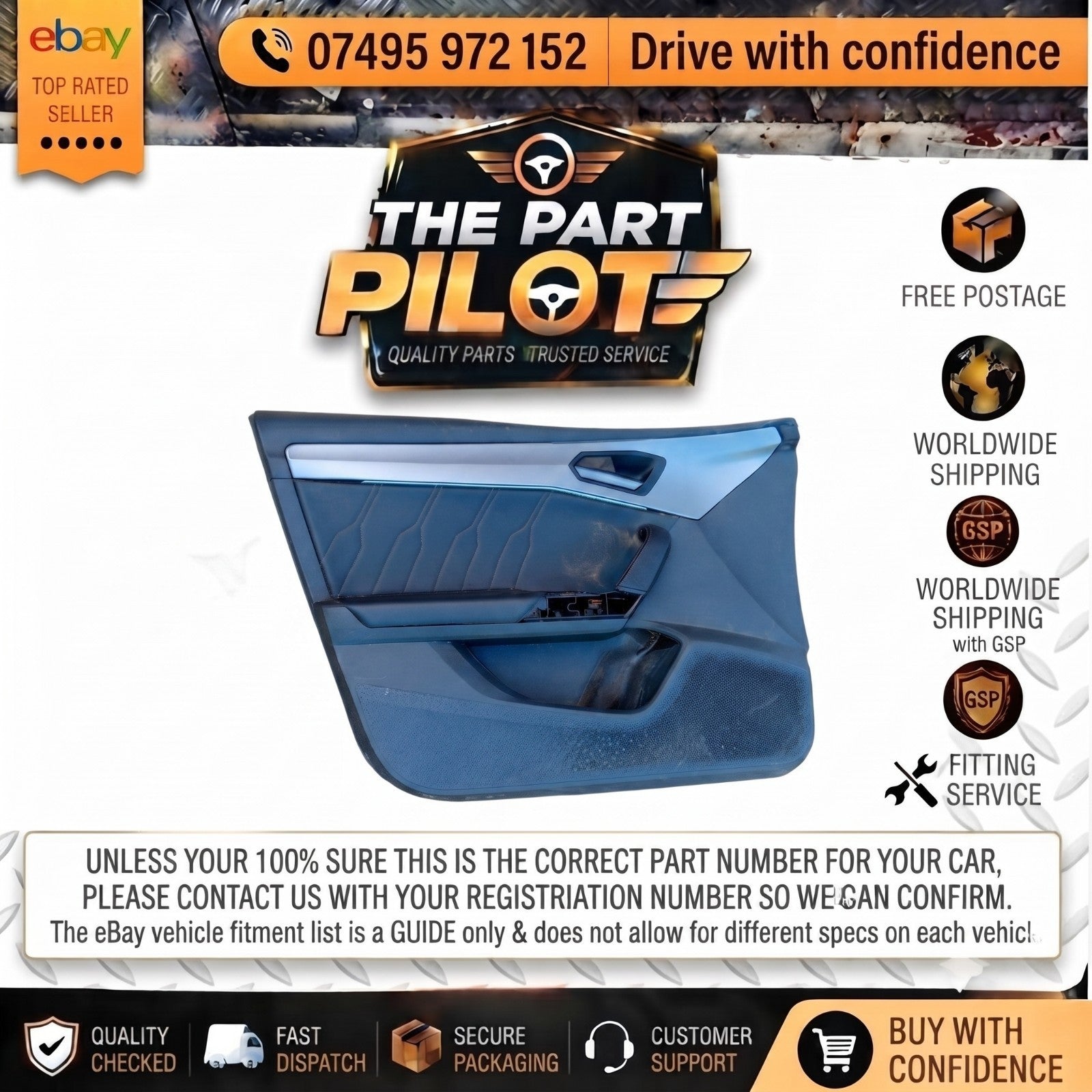 SEAT LEON MK4 KL 2020-2026 FR FRONT LEFT PASSENGER DOOR CARD 5FA867011